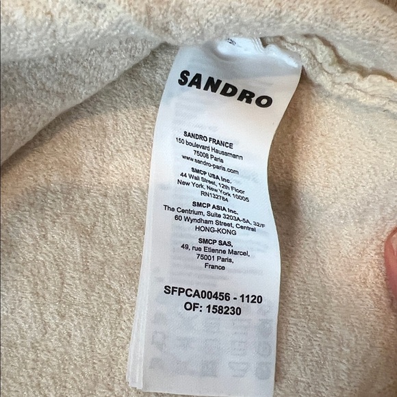 Sandro Paris Infinity jacket, cream knit with pearl buttons Size 2/US Small - Picture 9 of 15